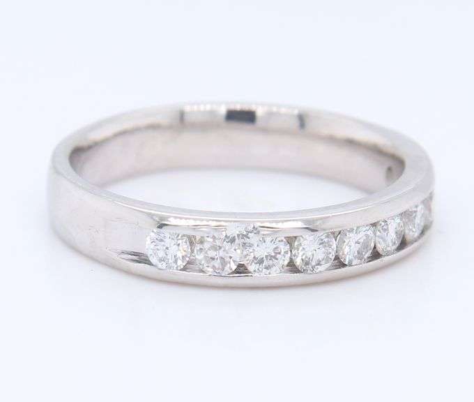 Sparkling Platinum Channel Set Diamond Band