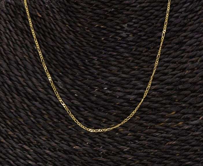 10k Yellow Gold Solid Figaro Link Chain 1.7mm Necklace 18"
