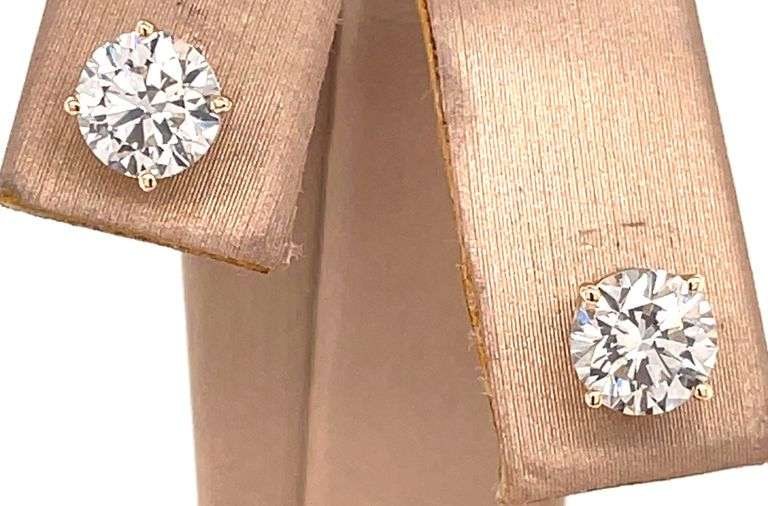 1.46 CARAT DIAMOND STUDS CRAFTED IN 14K YELLOW GOLD