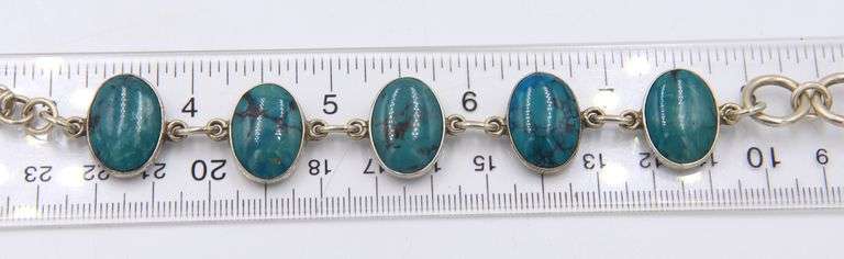 Vintage 925 Sterling Silver Turquoise Bracelet