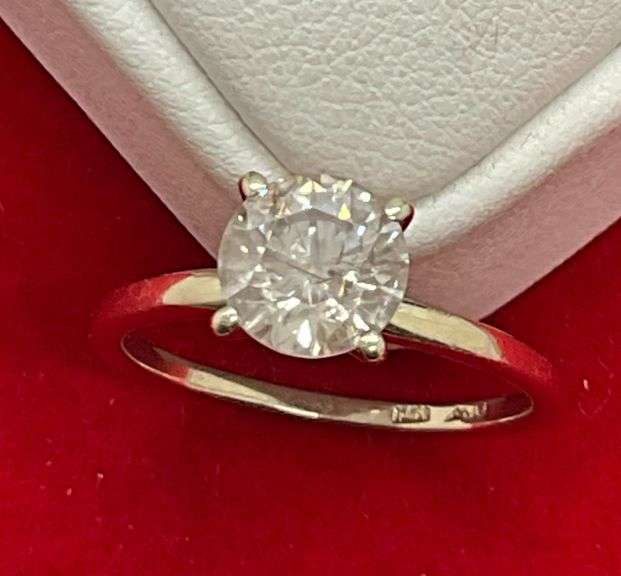 CERTIFIED BRAND NEW 14K WHITE GOLD SOLITAIRE DIAMOND RING 1.60 CARAT