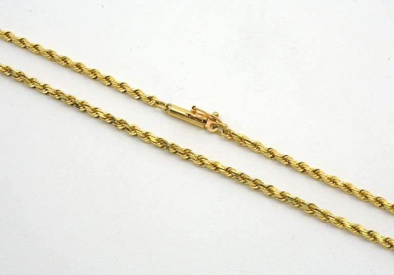 In Demand 14K Diamond Cut Rope Necklace