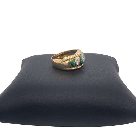 18K YELLOW GOLD VINTAGE RING WITH DIAMONDS
