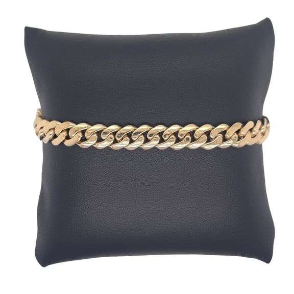 30.1 GRAMS!14K YELLOW GOLD VVS CUBAN LINK CHAIN BRACELET