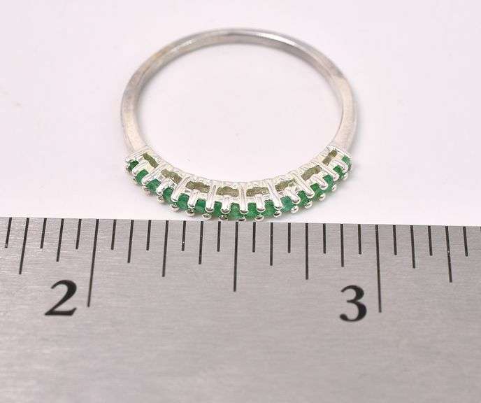 Emerald Gem Ring In Sterling Silver