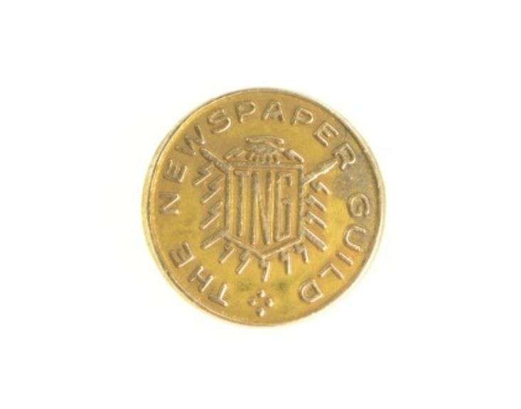 10K Yellow Gold Newspaper Guild Journalist Vintage Lapel Pin/Brooch