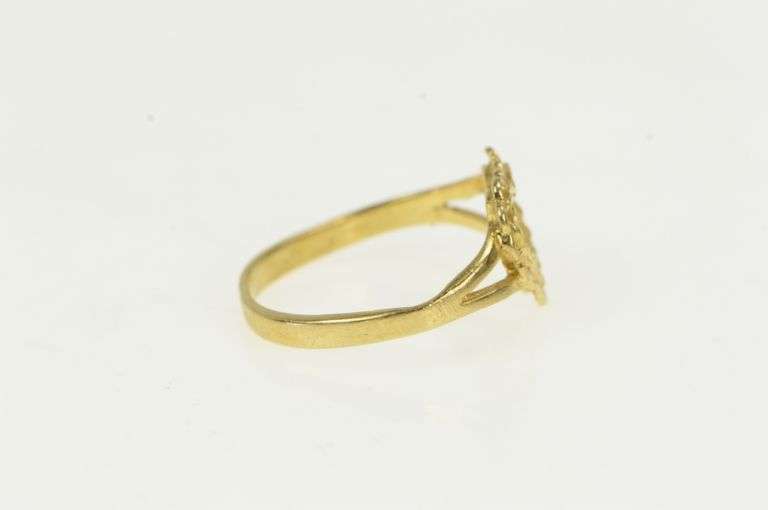 10K Yellow Gold Love Filigree Heart Valentine Romantic Ring