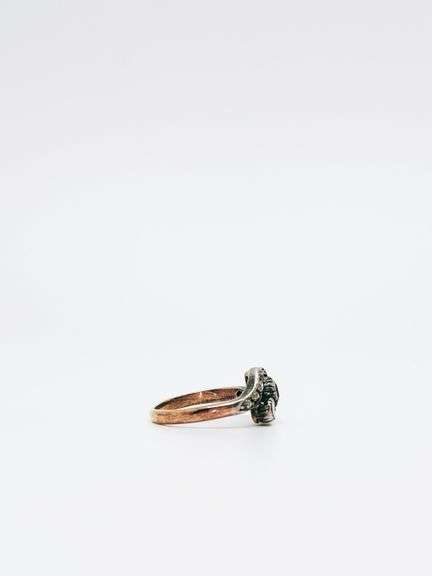 Antique 14kt Rose Gold, Blue Sapphire & Diamond Ring