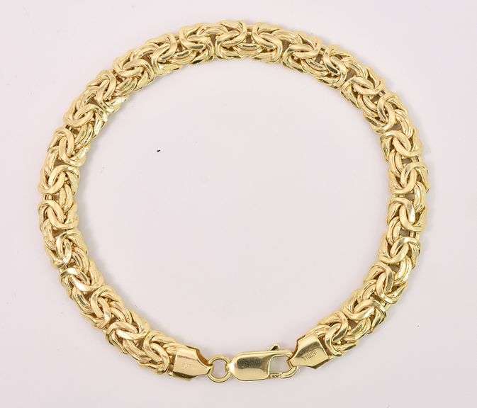 Charming Byzantine Chain Bracelet In 14K Yellow Gold