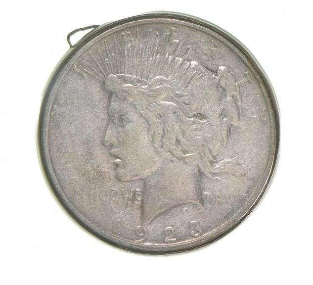 1923 Peace Silver Dollar Las Vegas Golden Strip Mount Souvenir