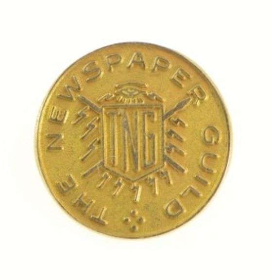 10K Yellow Gold Newspaper Guild Journalist Vintage Lapel Pin/Brooch