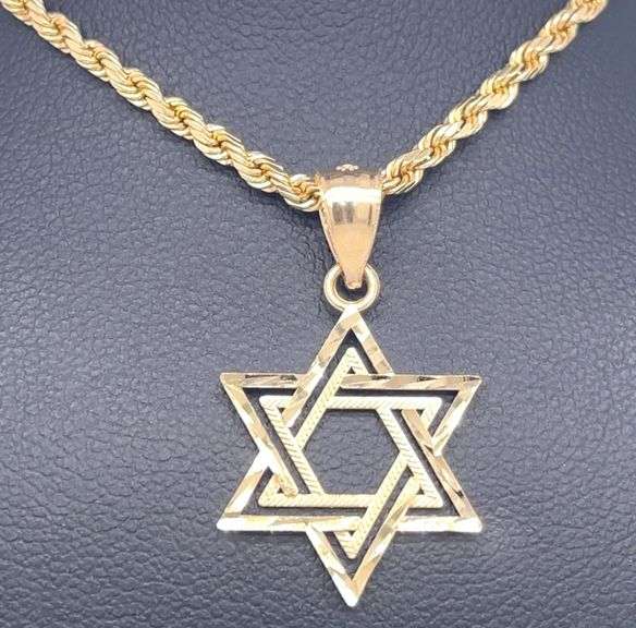 14K YELLOW GOLD DAVID STAR WITH CHAIN