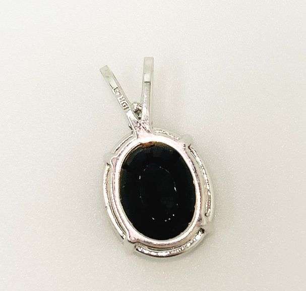 Gorgeous Sapphire Pendant with 14k White Gold