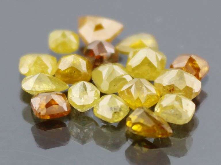 Heavy 7.78ct set of untreated yellow Diamonds