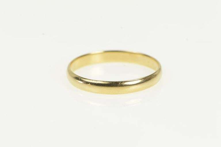 14K Yellow Gold 3.2mm Classic Men's Simple Wedding Band Ring