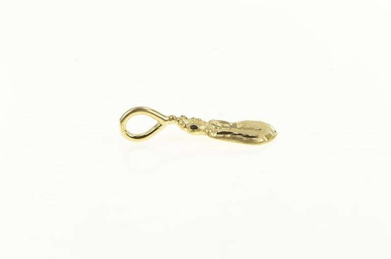 14K Yellow Gold Diamond Cut Snow Man Winter Motif Charm/Pendant