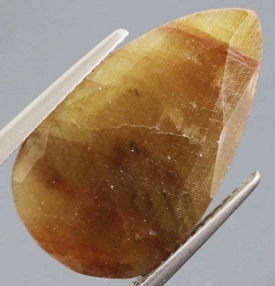 Real 15.51ct raw honey faceted Sapphire
