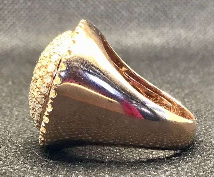 EXQUISITE AND SOPHISTICATED 10K ROSE GOLD DOME SHAPE DIAMOND RING