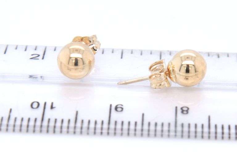 14kt Yellow Gold Ball Stud Earrings