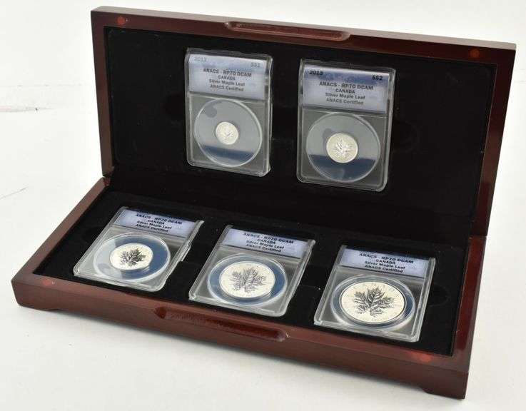 (5) RP70DCAM 2013 Canada $1-$5 Silver Maple Leaf 1/20 1oz Silver ANACS