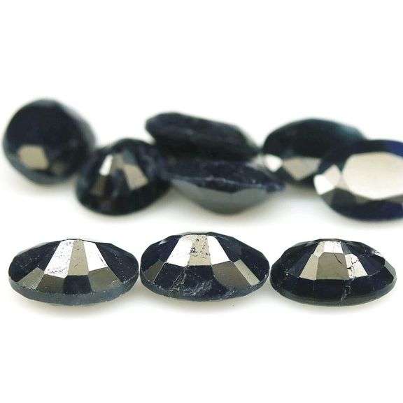 Heated! 13.14ct dark blue Sapphire set from Madagascar