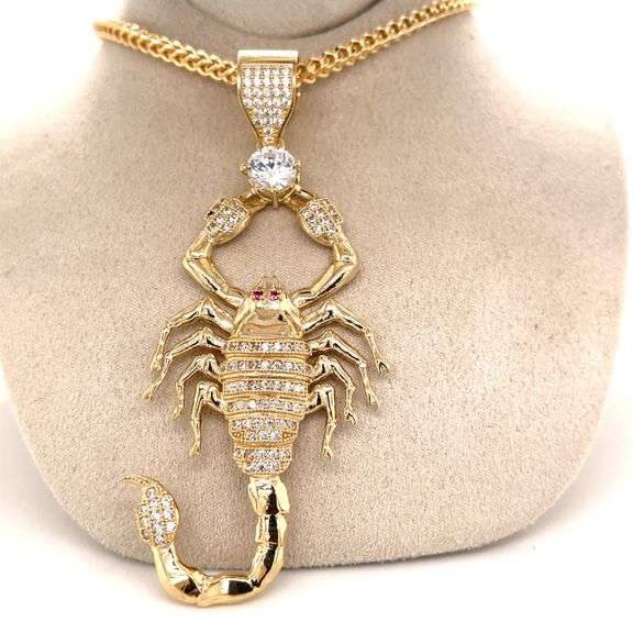 14K YELLOW GOLD SCORPIO CHARM WITH CHAIN