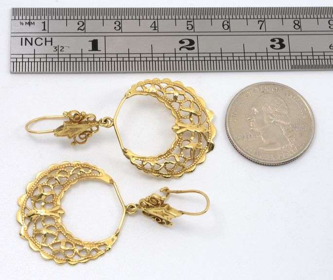 Feminine Reflective 14k Dangle Earrings
