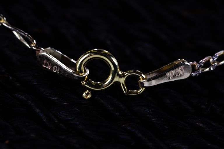 10k Yellow Gold-Hollow Pave Figaro Link Chain 1.9mm Necklace 24"