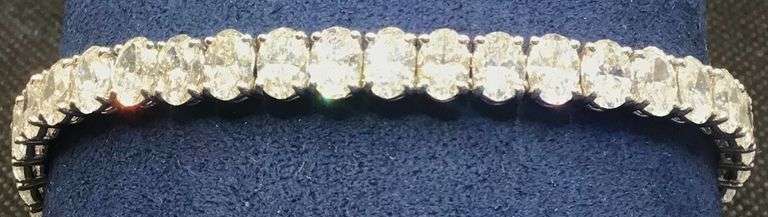 20.0+CARAT OVAL-CUT DIAMOND TENNIS BRACELET IN 18KT SOLID WHITE GOLD- YES MA'AM!!