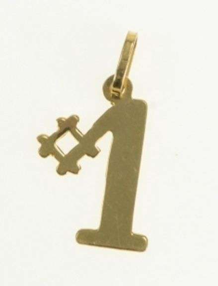 14K Yellow Gold #1 Number One Number Cut Out The Best Charm/Pendant