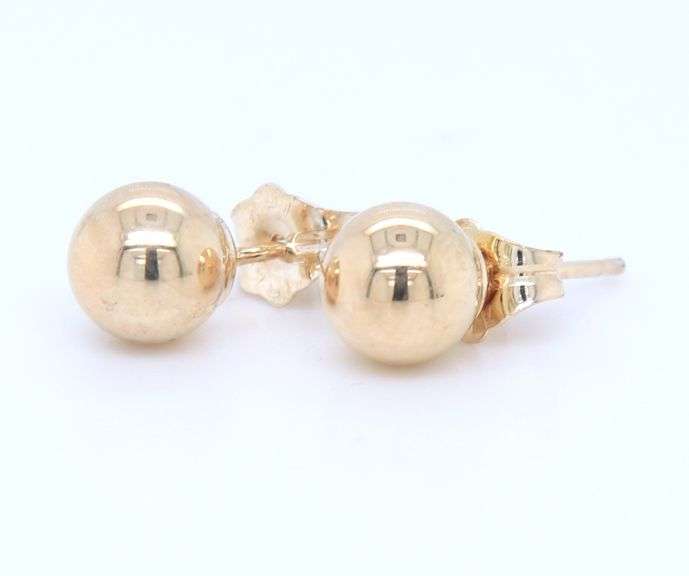 14kt Yellow Gold Ball Stud Earrings