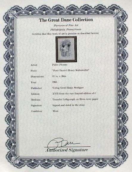 Picasso original lithograph from rare limited edition