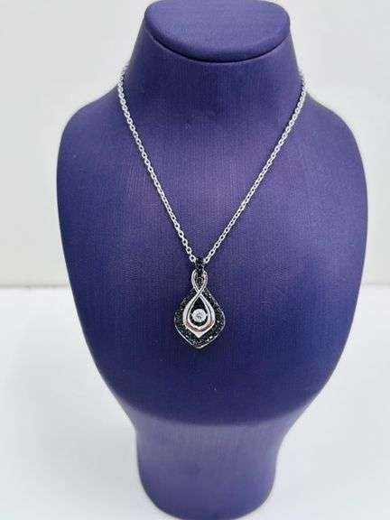Solid sterling silver Infinity shape Dancing Stone pendant