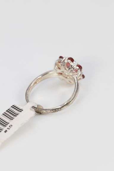 Sterling Silver Natural Garnet Gemstone Ring Size 9