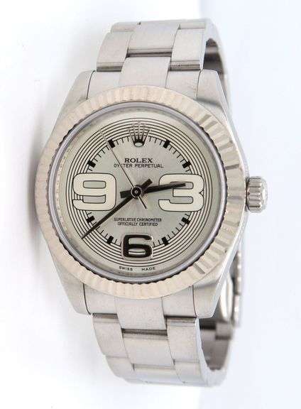 Rolex Oyster Perpetual 31mm Maxi Arabic Dial in Fluted Bezel on Oyster Bracelet Watch