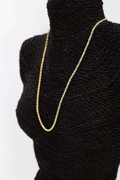 10k Yellow Gold-Hollow Diamond-Cut Rope Chain 3mm Necklace 18"