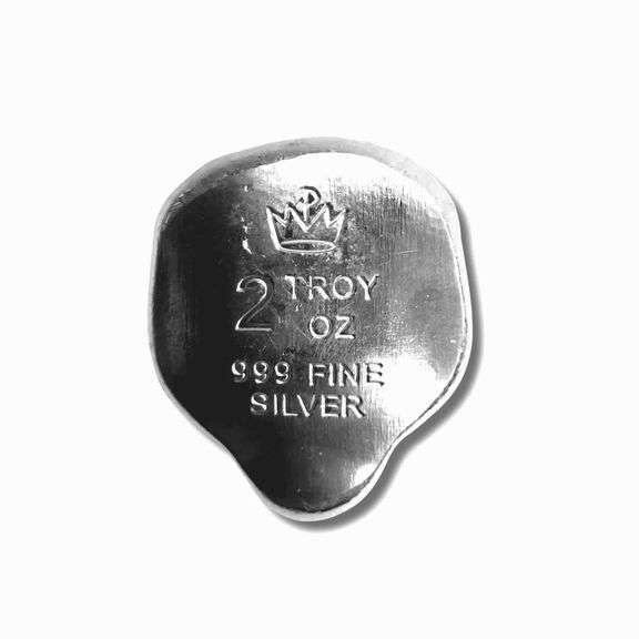2 oz. FINE SILVER ALIEN HEAD- POURED BAR