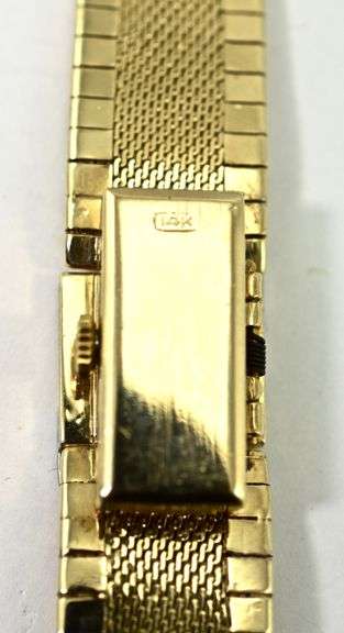 Fabulous 14K Lidded Bracelet Watch with Diamonds by Favre Leuba