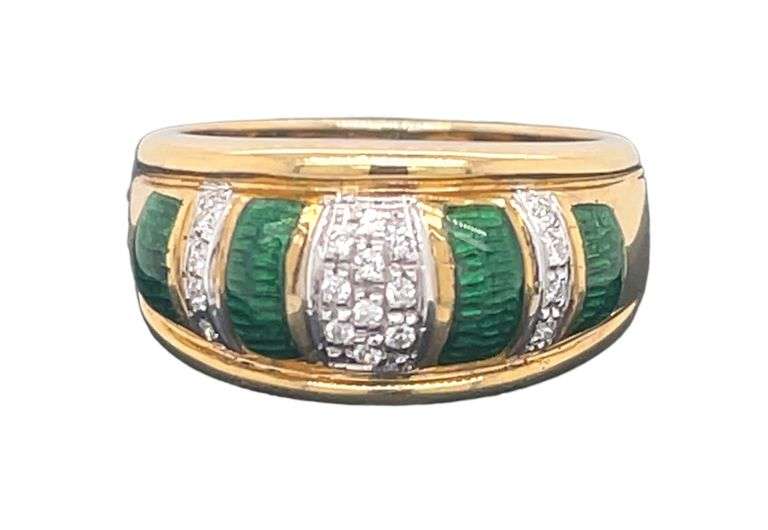 18K YELLOW GOLD VINTAGE RING WITH DIAMONDS