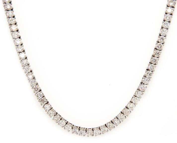 16.0ctw Round Diamond Tennis Necklace in 14K