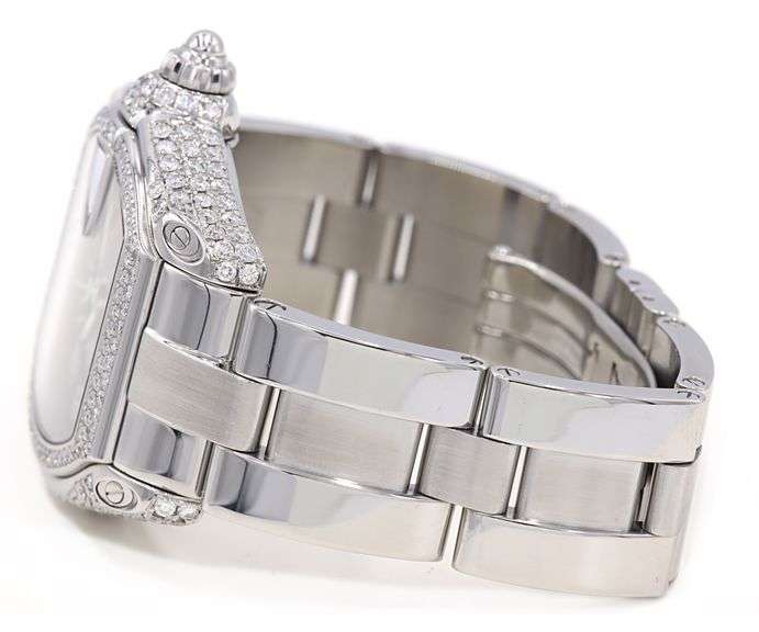 Cartier Roadster Automatic 2501, 35mm, Aftermarket Diamond Bezel, Stainless