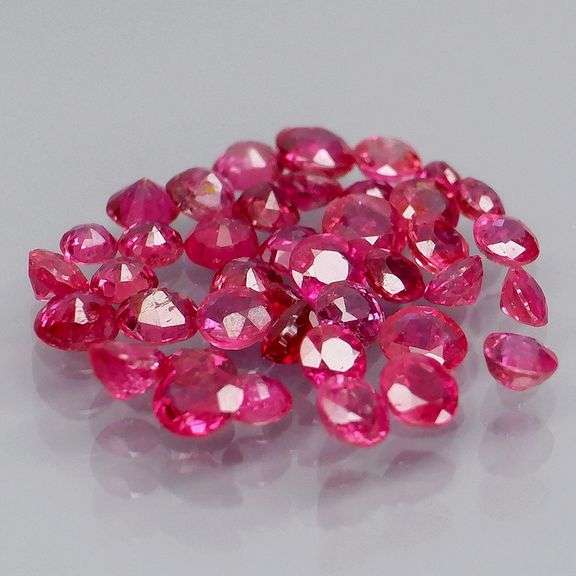 Premium 3.72ct 45 piece round cut Ruby set