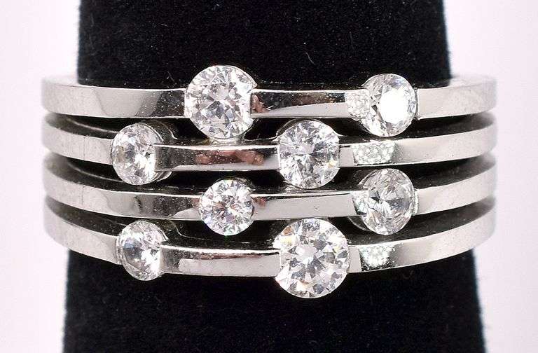 Cute CZ Ring In Sterling Silver