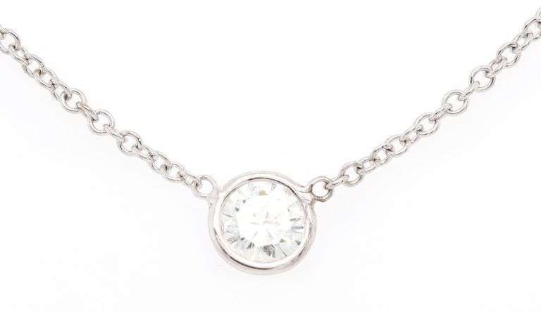 0.33ct Round Diamond Solitaire Bezel Set Necklace in 14K