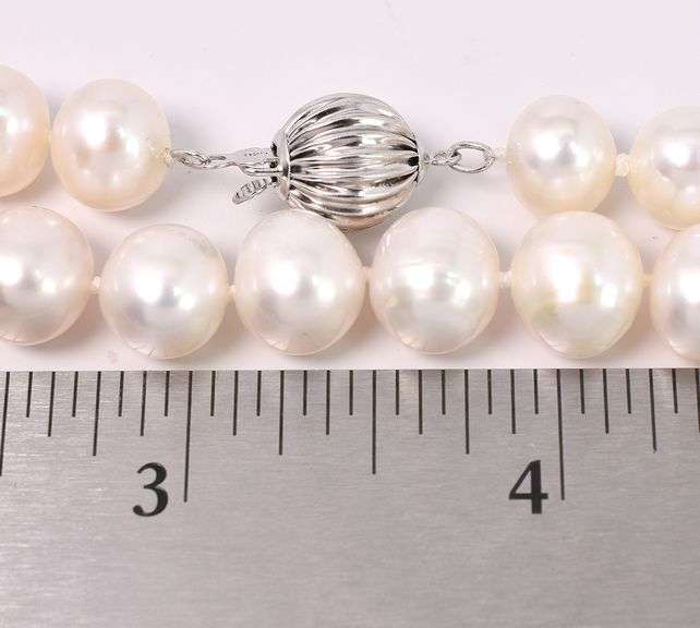 Fresh Water Pearl Necklace In Sterling Silver