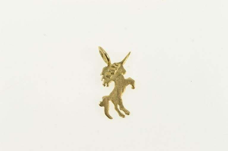 14K Yellow Gold Unicorn Mystical Creature Unique Symbol Charm/Pendant