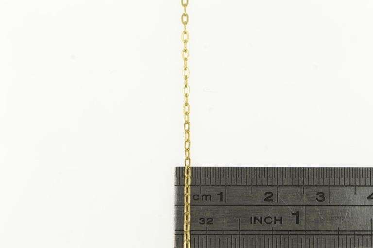 14K Yellow Gold 1.6mm Cable Oval Link Vintage Classic Chain Necklace