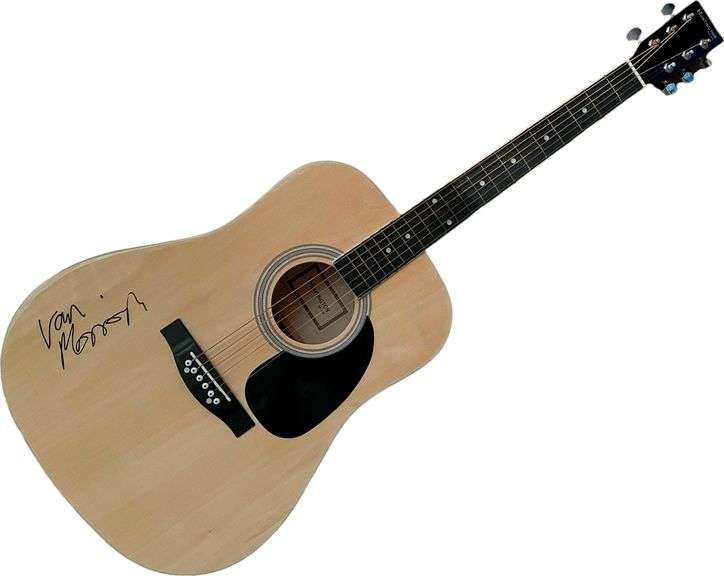 Van Morrison Autographed Huntington Acoustic Guitar BAS