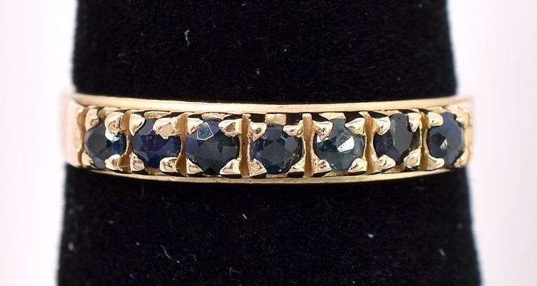 Divine Blue Sapphire Ring In 14K Yellow Gold