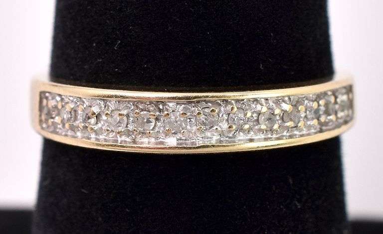 Classy Diamond Band Ring IN 14K Yellow Gold